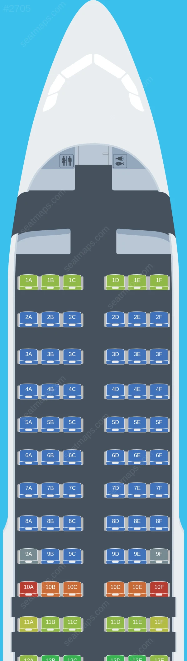 LATAM Airlines Airbus A320-200 V.1 seatmap preview