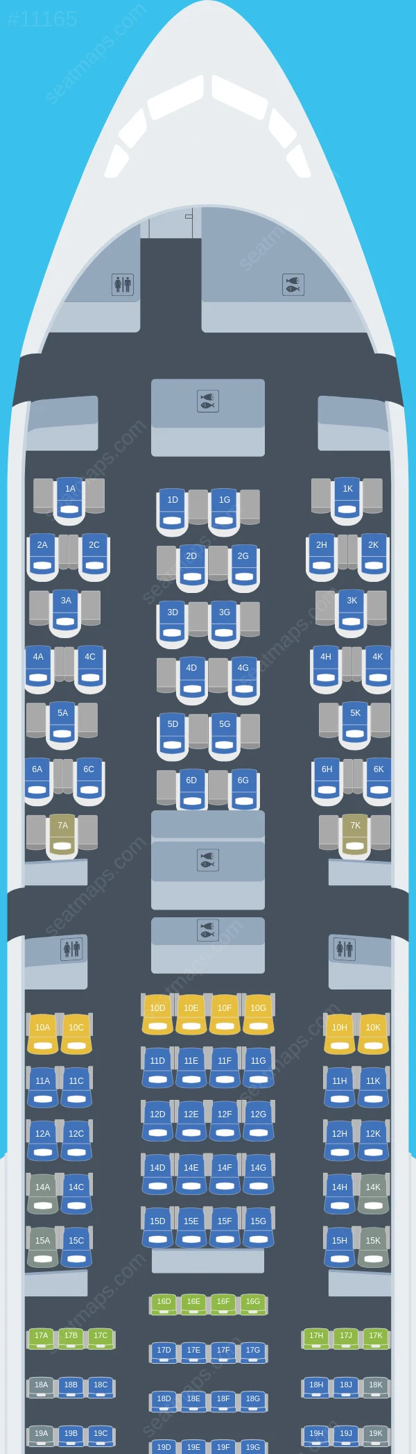 Austrian Airlines Boeing 777-200ER seatmap preview