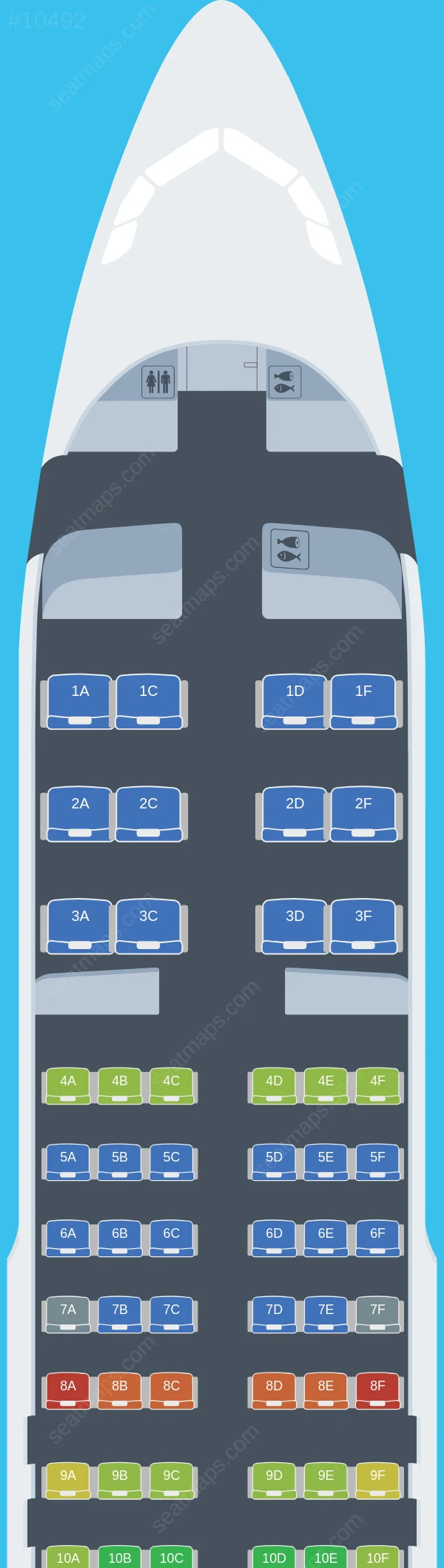 Fly2Sky Airbus A320-200 V.3 seatmap preview