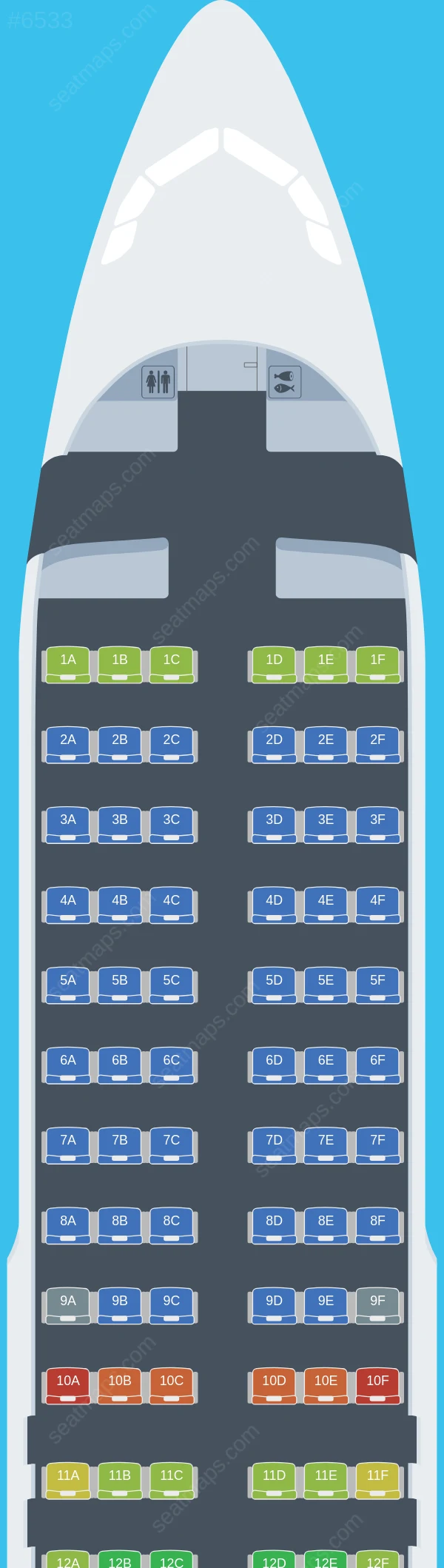 Austrian Airlines Airbus A320-200 V.1 seatmap preview