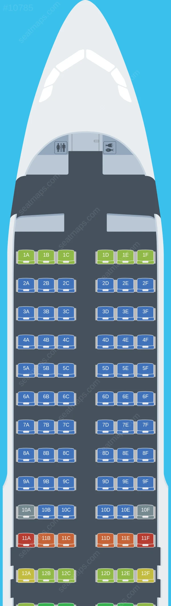 Tus Airways Airbus A320-200 seatmap preview