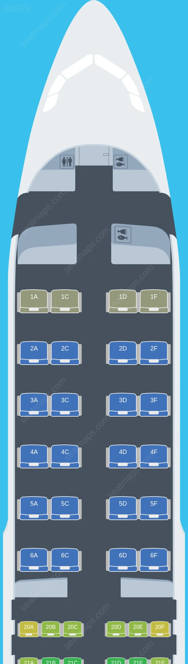 Middle East Airlines Airbus A320-200 seatmap preview
