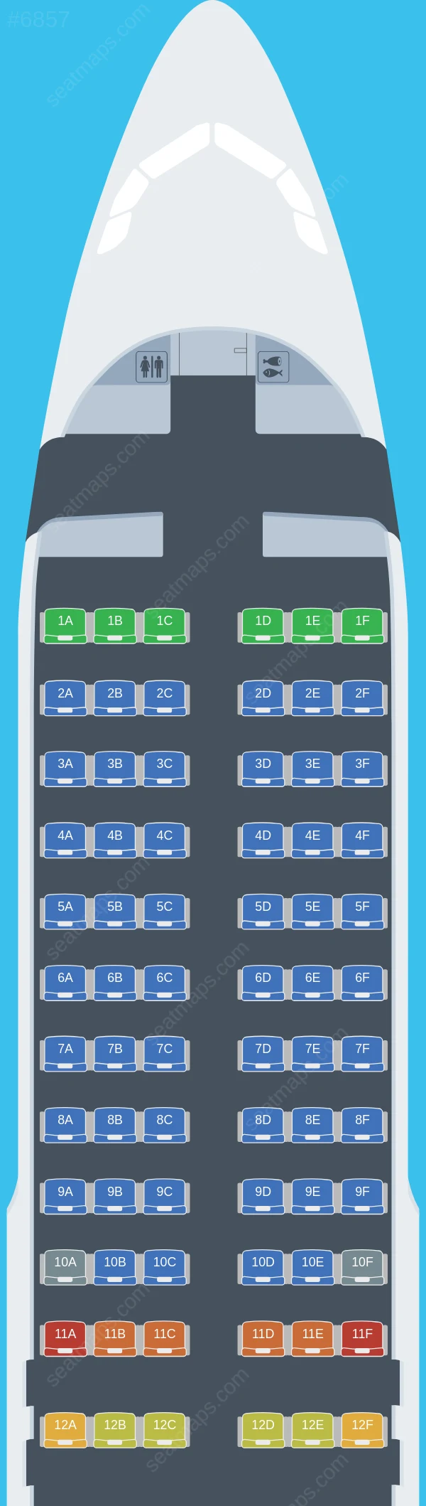 Chengdu Airlines Airbus A320-200 V.1 seatmap preview