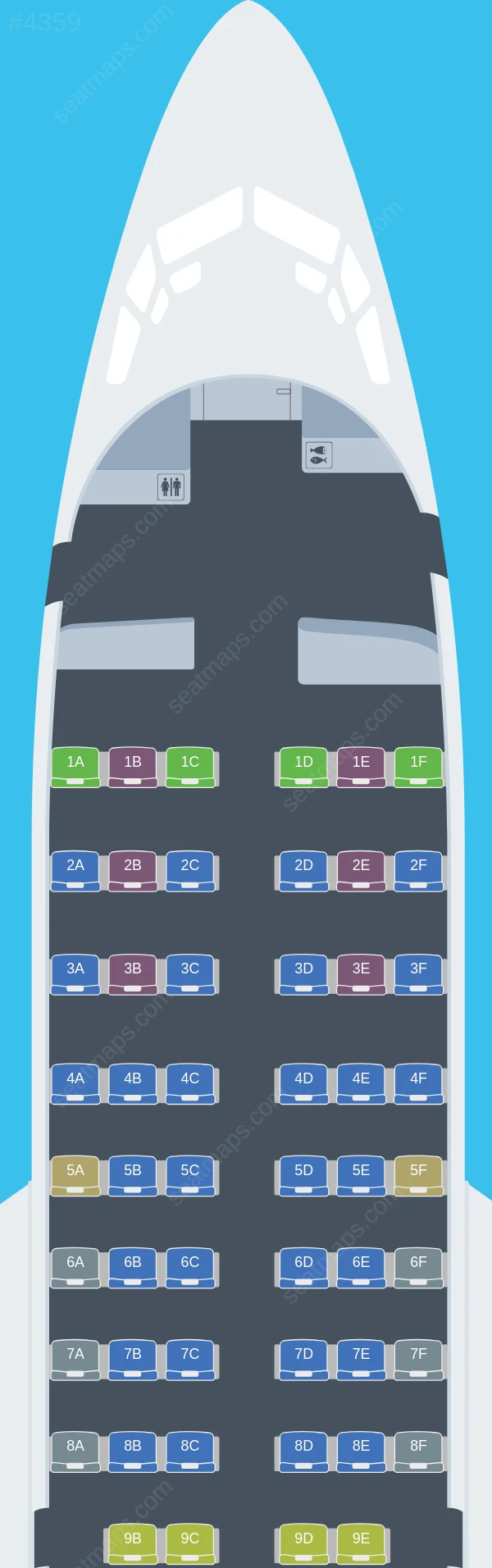 Alexandria Airlines Boeing 737-500 seatmap preview