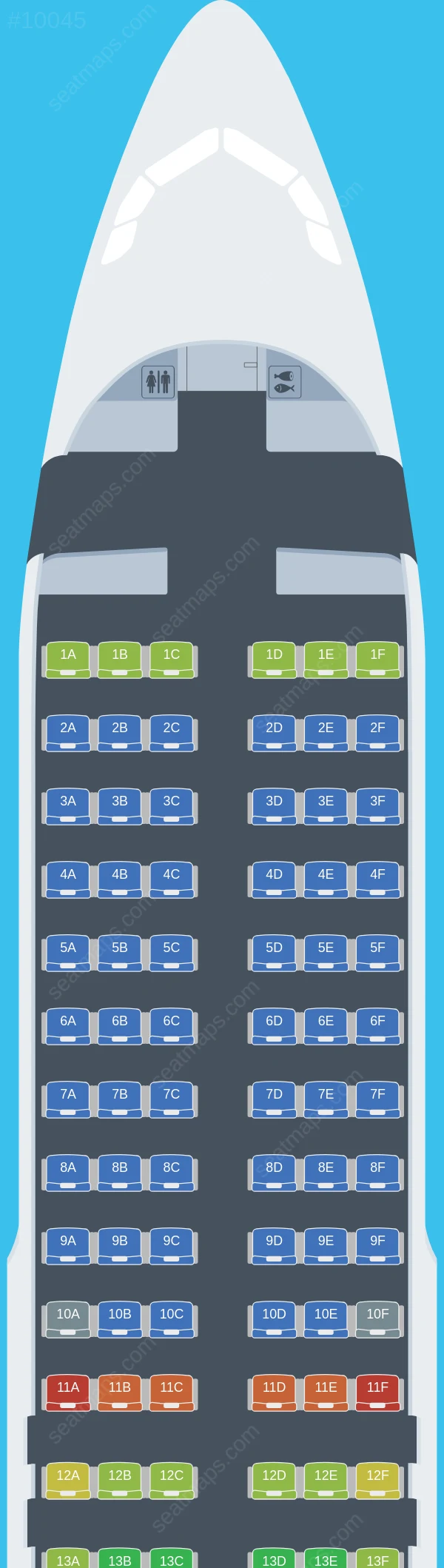 HiSky Europe Airbus A320-200 seatmap preview