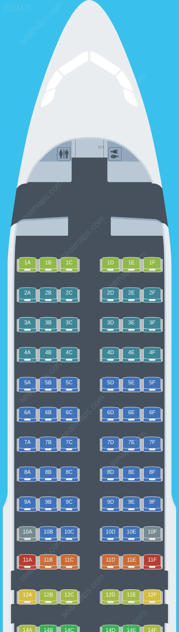 Vueling Airbus A320-200 V.2 seatmap preview