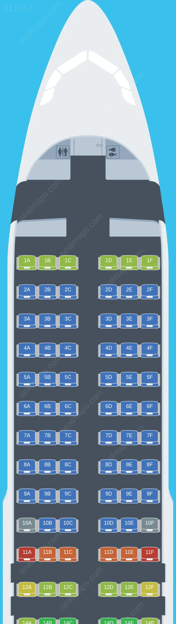 Cambodia Airways Airbus A320-200 seatmap preview
