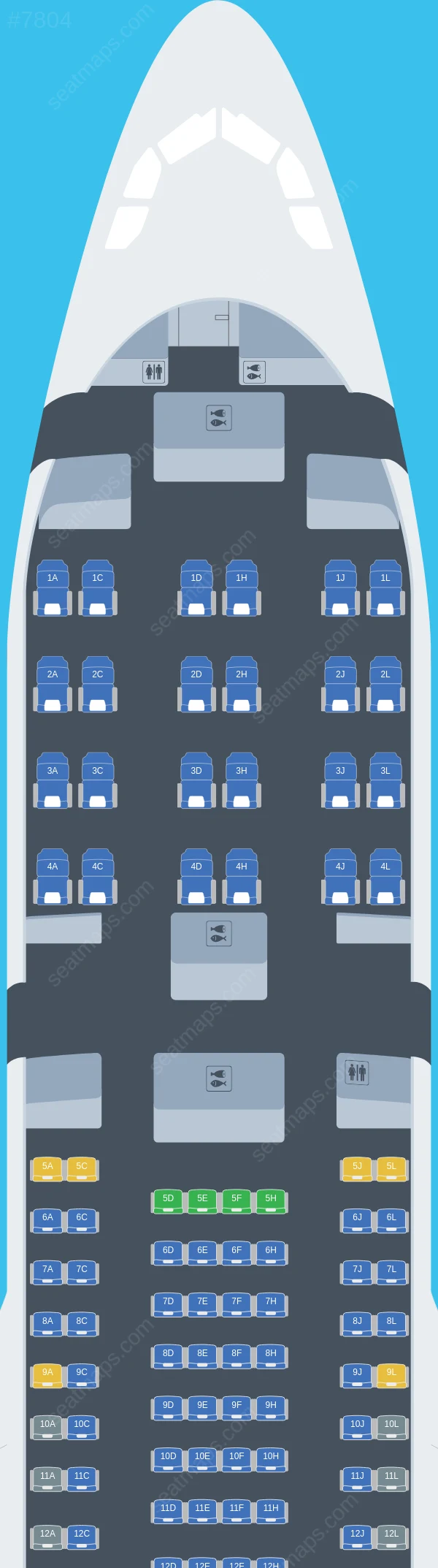 Sichuan Airlines Airbus A330-200 seatmap preview