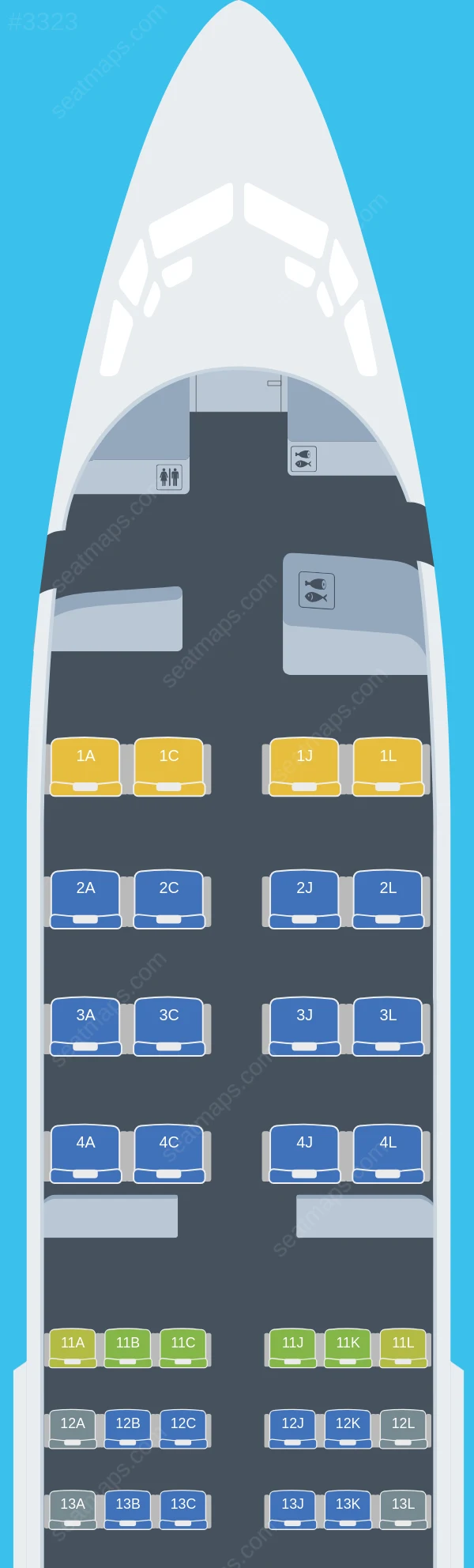 Ethiopian Airlines Boeing 737-700 seatmap preview