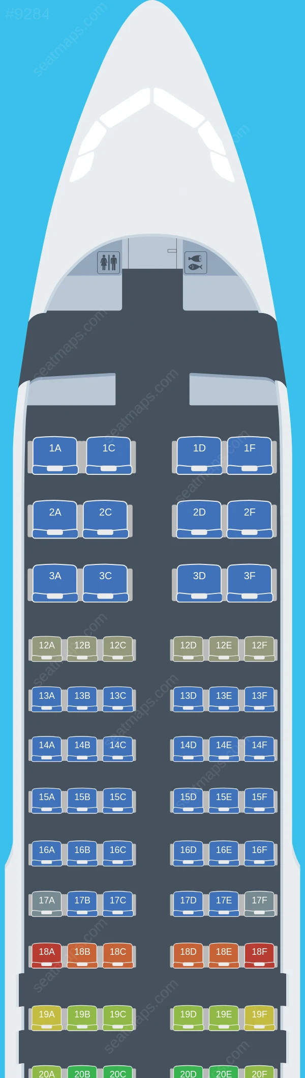 Air Canada Rouge Airbus A320-200 seatmap preview