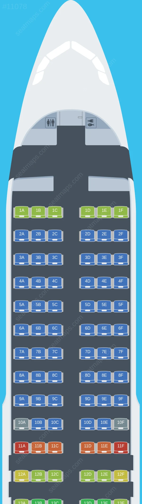 flyCAA Airbus A320-200 V.1 seatmap preview