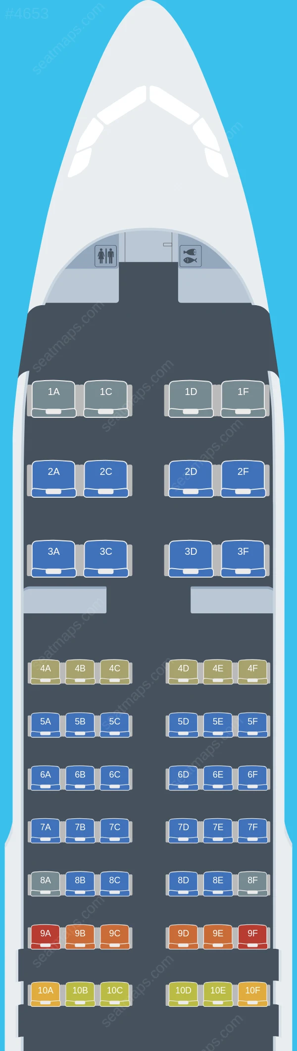Chengdu Airlines Airbus A320-200 V.2 seatmap preview