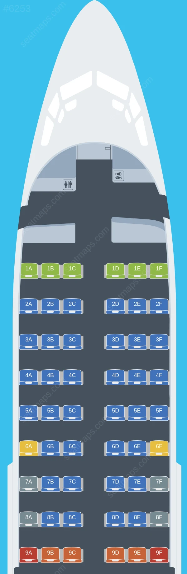 Tunisair Boeing 737-600 seatmap preview