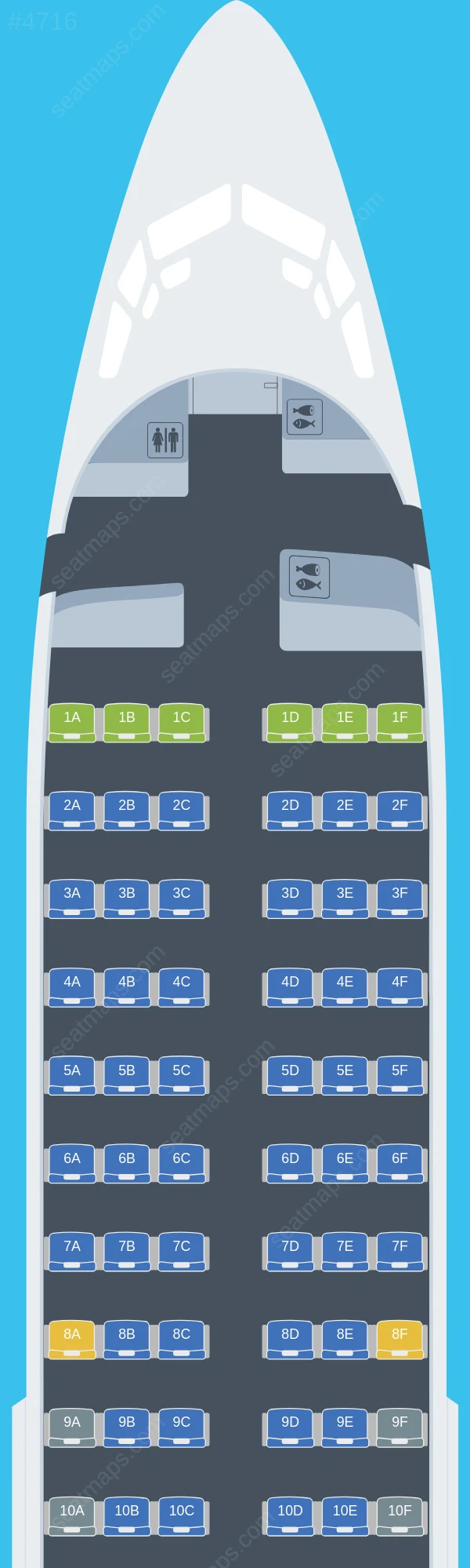 SCAT Airlines Boeing 737-300 seatmap preview