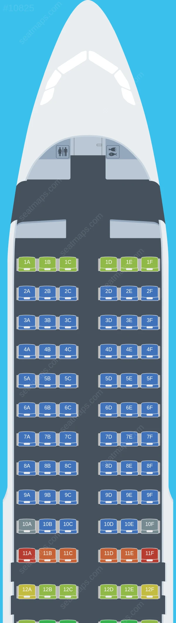 Fly All Ways Airlines Airbus A320-200 seatmap preview