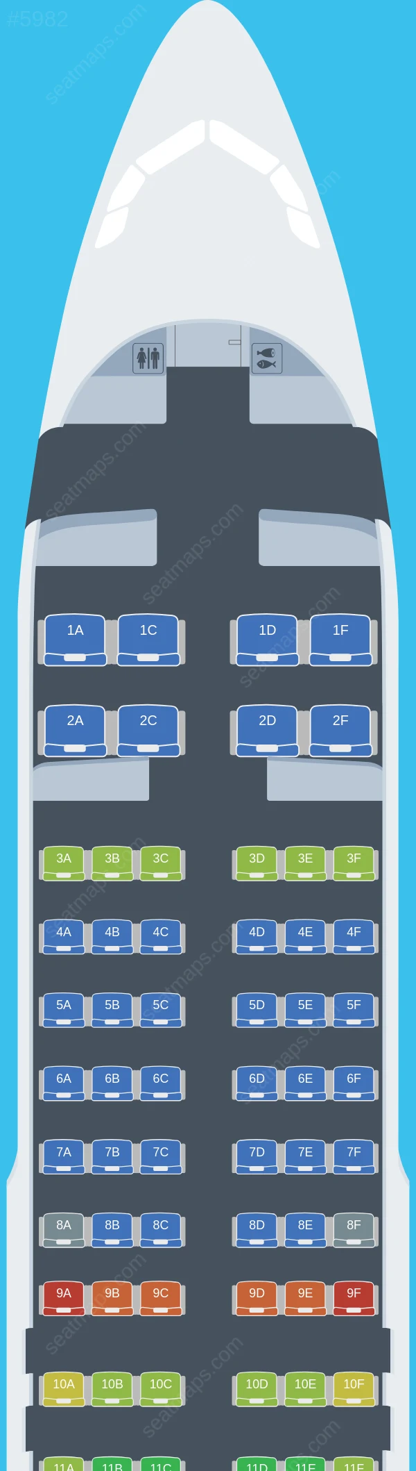Nepal Airlines Airbus A320-200 seatmap preview
