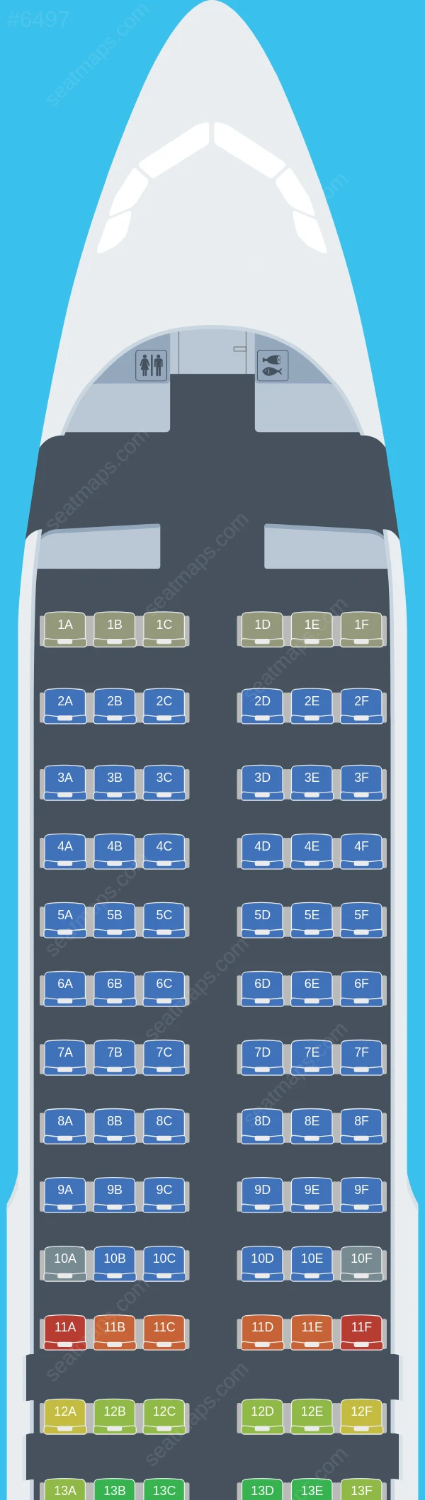 Frontier Airlines Airbus A320-200 V.2 seatmap preview