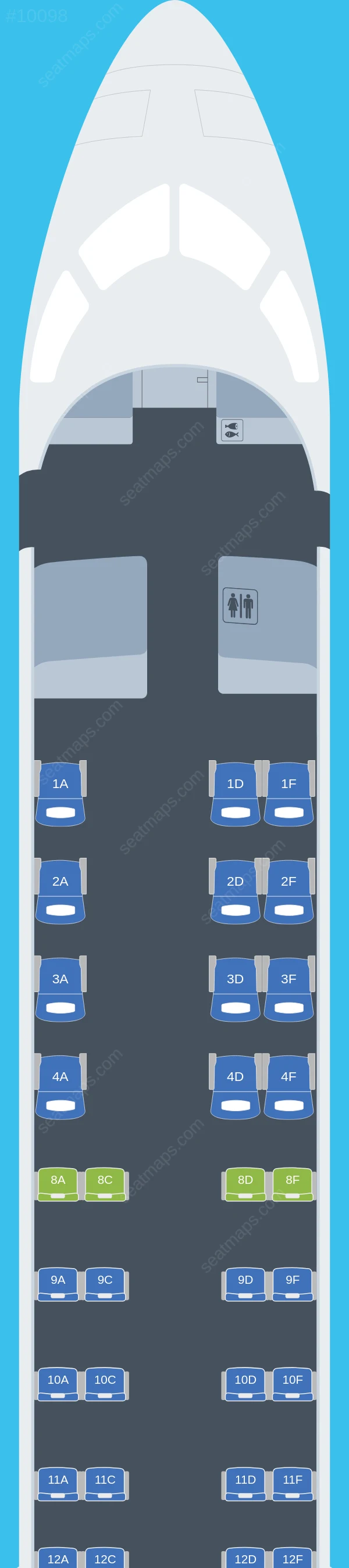 American Airlines Bombardier CRJ900 V.2 seatmap preview