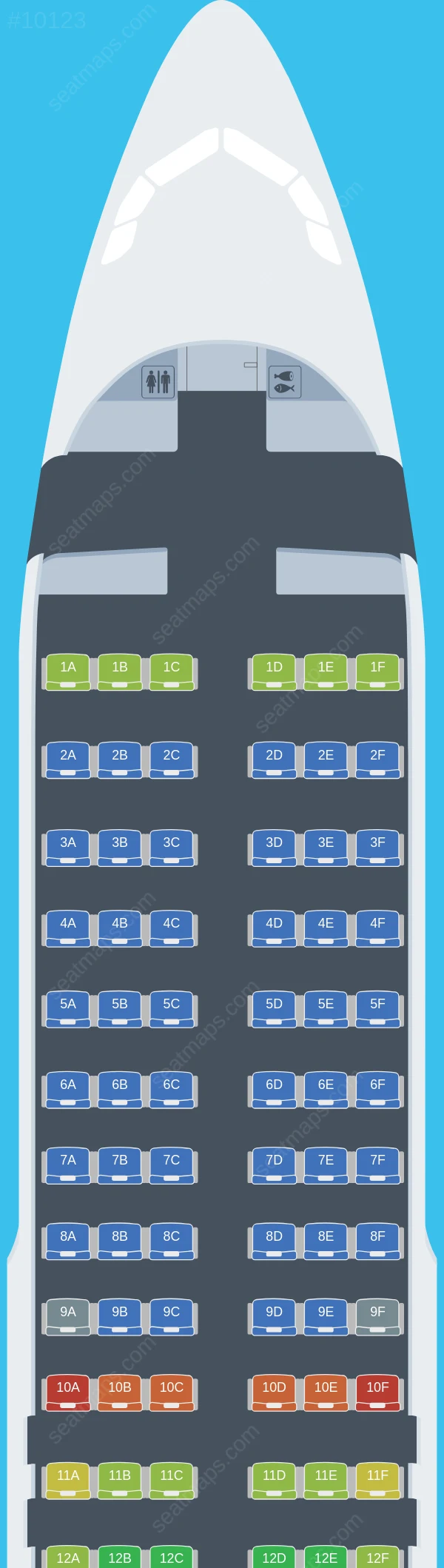 LATAM Airlines Brasil Airbus A320-200 seatmap preview