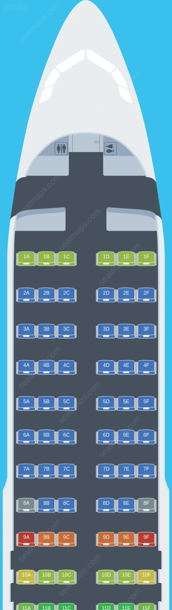 JetBlue Airways Airbus A320-200 V.1 seatmap preview