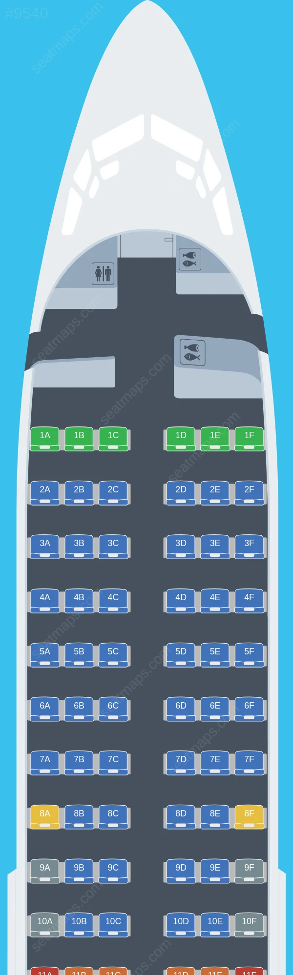Varesh Airlines Boeing 737-300 V.1 seatmap preview
