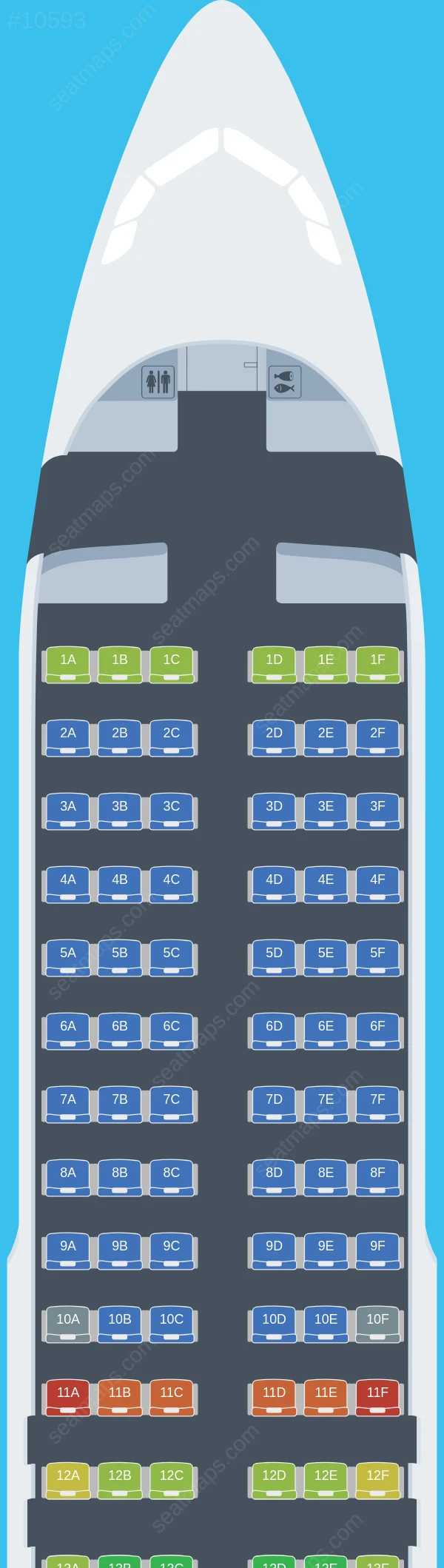 Qanot Sharq  Airlines Airbus A320-200 seatmap preview