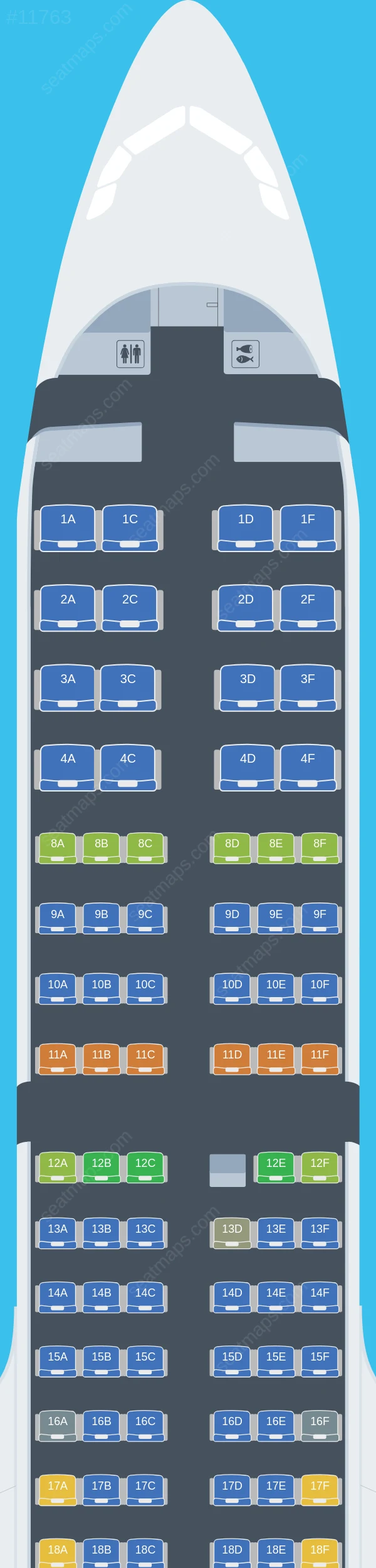 American Airlines Airbus A321neo V.2 seatmap preview