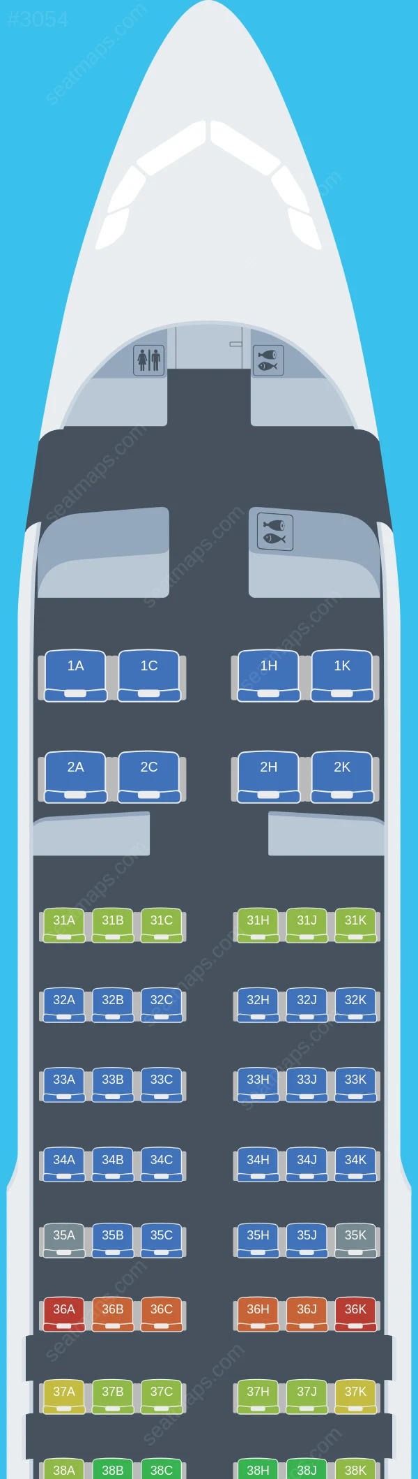 China Southern Airbus A320-200 V.1 seatmap preview