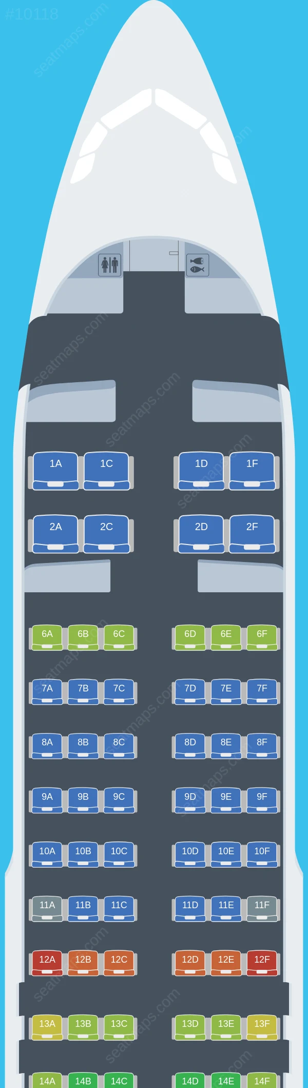 Rossiya Airbus A320-200 V.2 seatmap preview