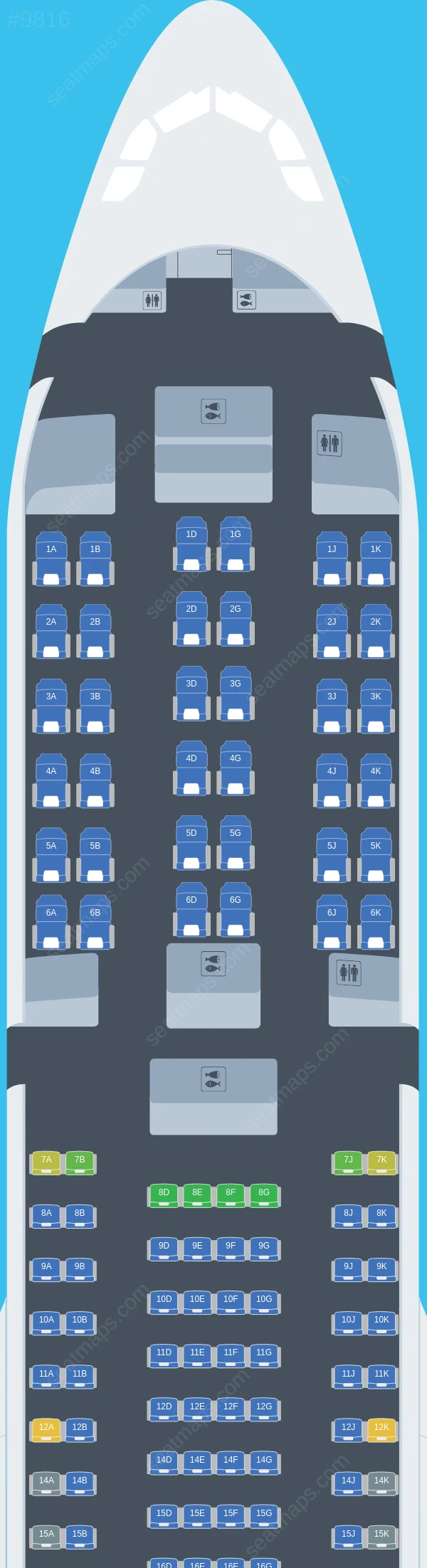 Mandarin Airlines Airbus A330-300 V.1 seatmap preview