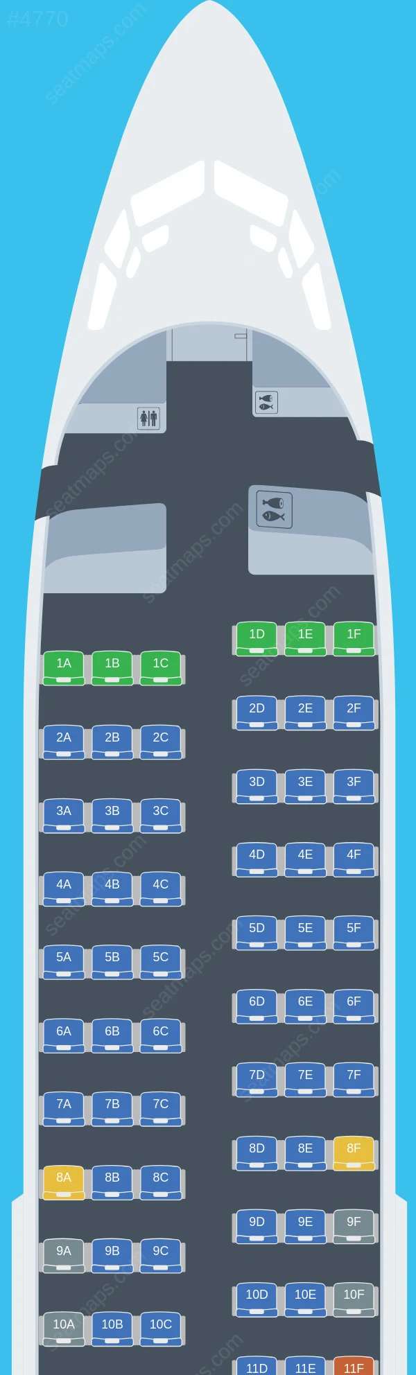 SCAT Airlines Boeing 737-700 seatmap preview