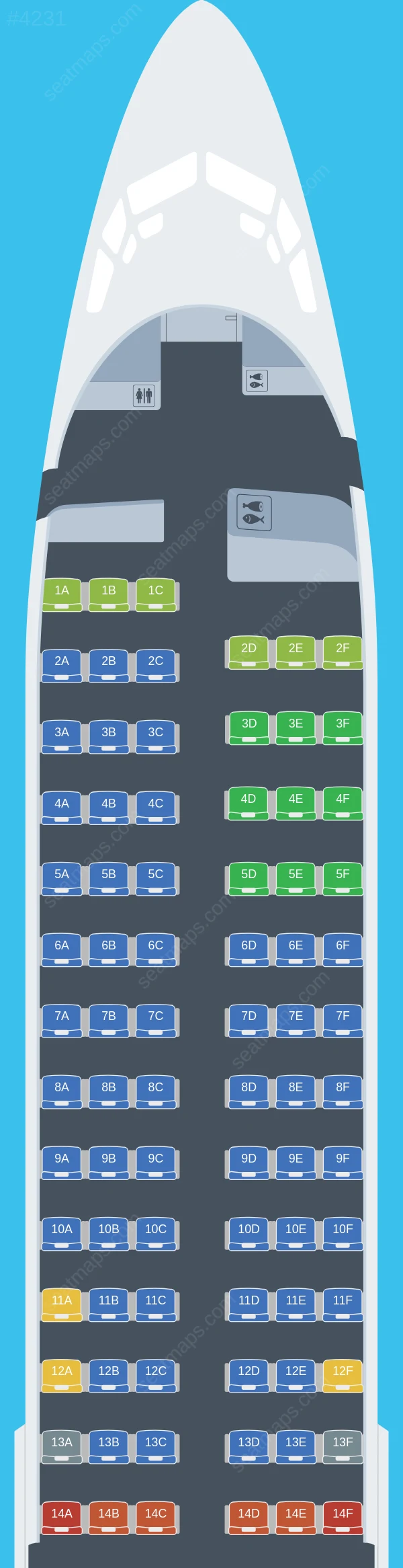 Sunwing Airlines Boeing 737-800 seatmap preview