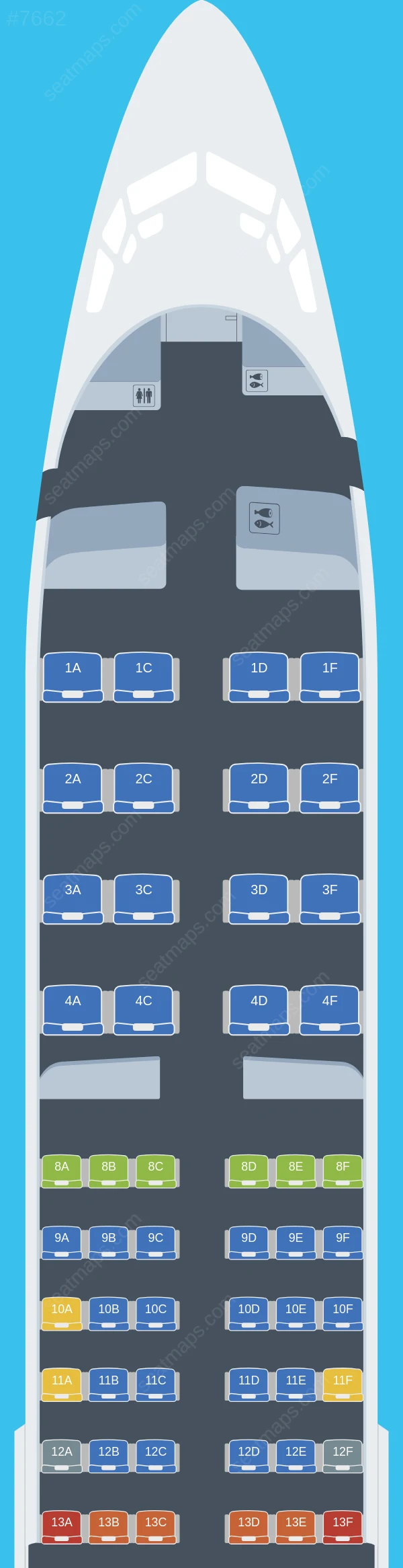 Mauritania Airlines Boeing 737-800 seatmap preview