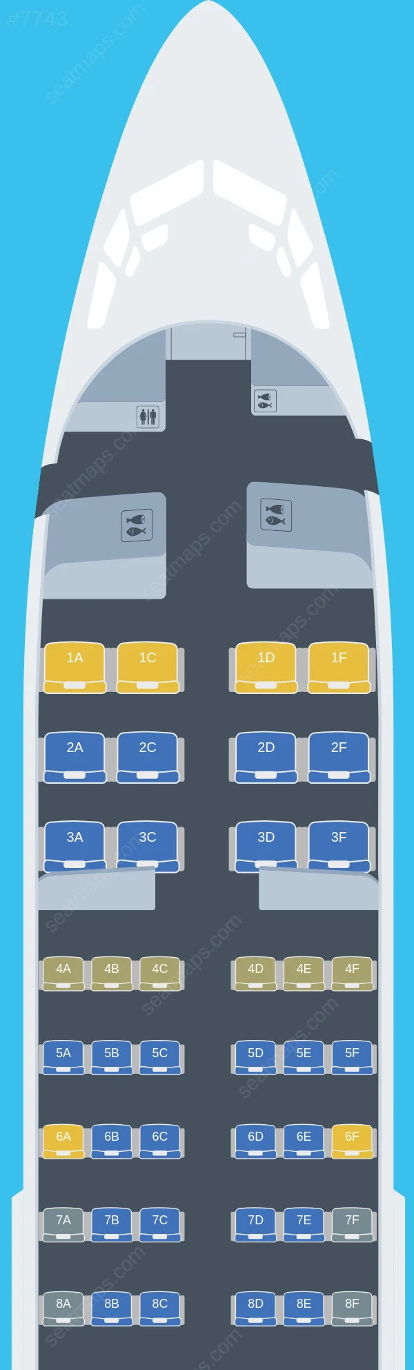 MIAT Mongolian Airlines Boeing 737-700 V.1 seatmap preview
