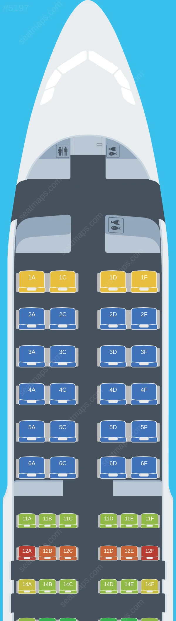 South African Airways Airbus A320-200 V.1 seatmap preview