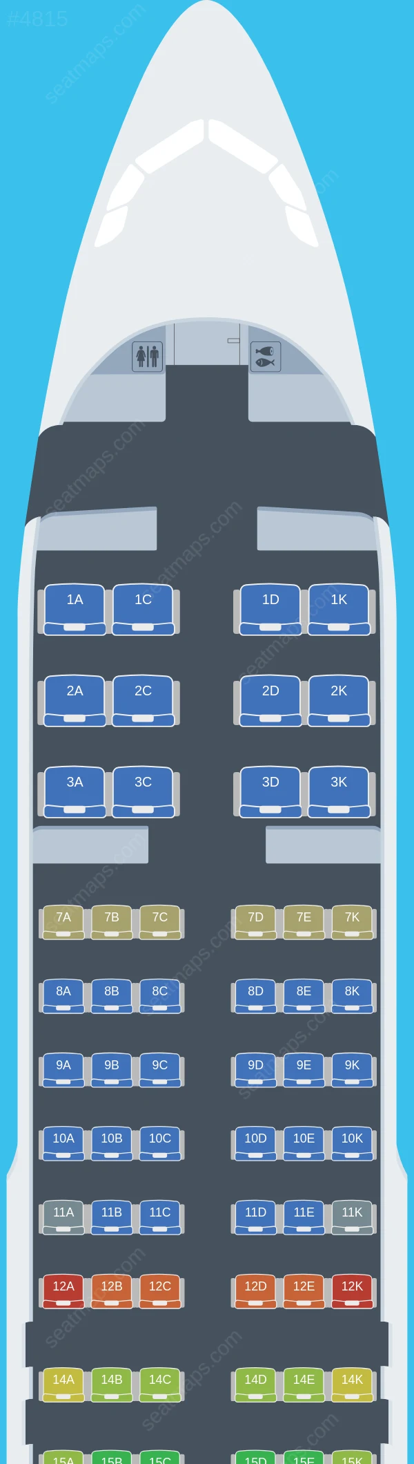 Avianca Airbus A320-200 V.2 seatmap preview