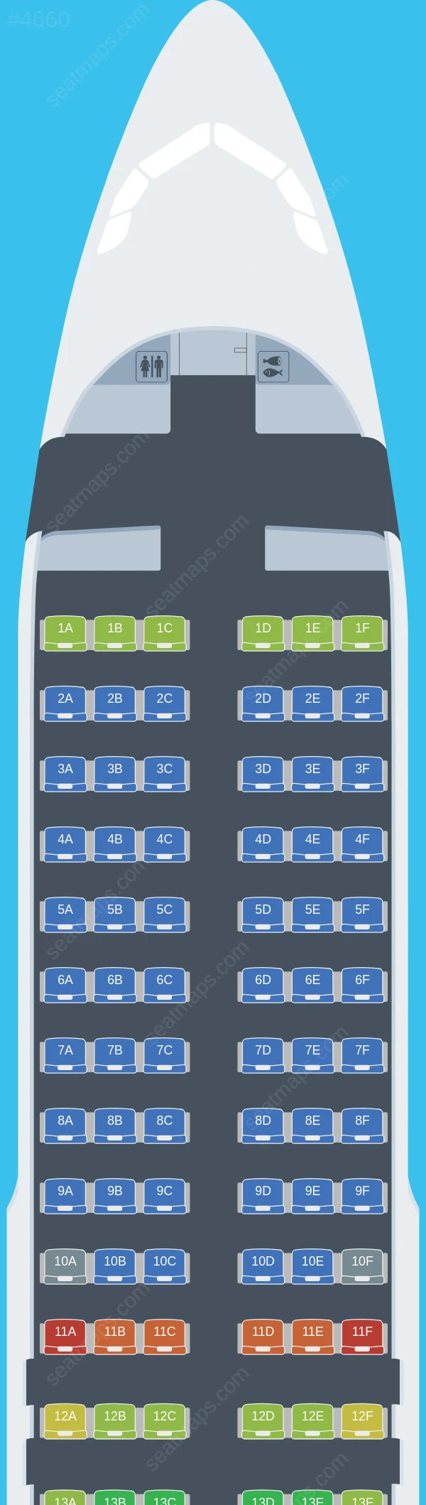Beijing Capital Airlines Airbus A320-200 V.1 seatmap preview