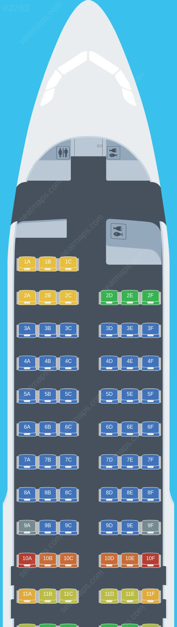 Azores Airlines Airbus A320-200 V.1 seatmap preview