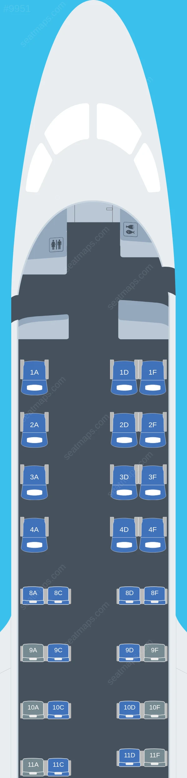 American Airlines Embraer E170 seatmap preview