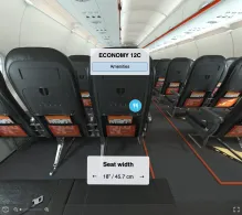 easyJet Switzerland Airbus A320neo seat maps 360 panorama view