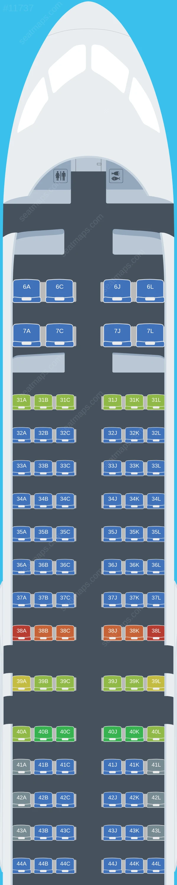 China Eastern COMAC С919 seatmap preview