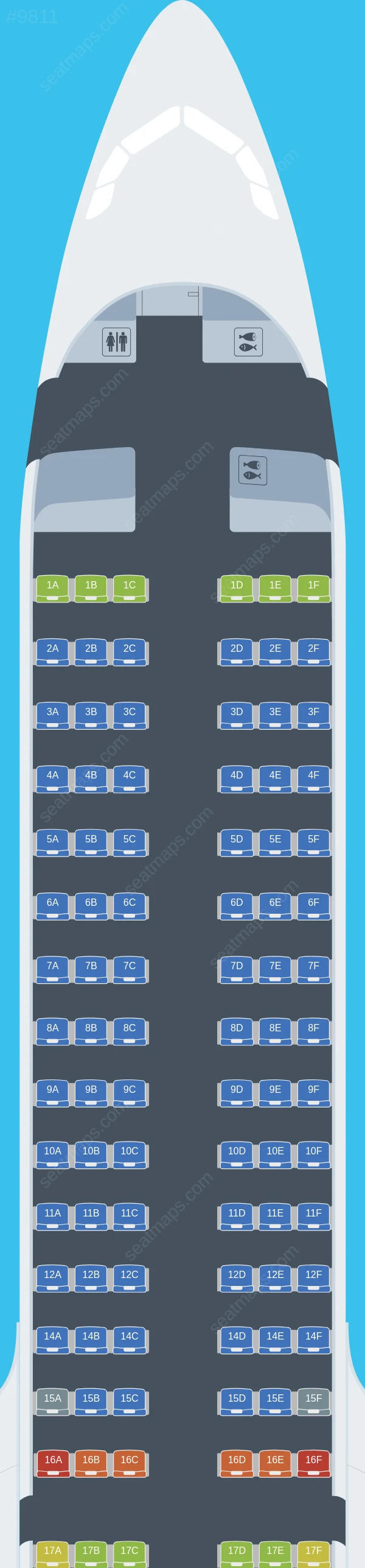 Olympic Air Airbus A321neo seatmap preview