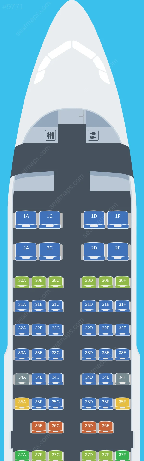 Sichuan Airlines Airbus A319-100 seatmap preview