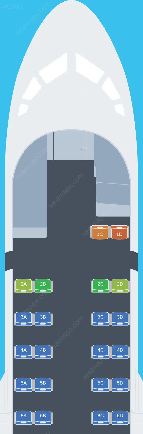 Aegean Airlines ATR 42-600 seatmap preview