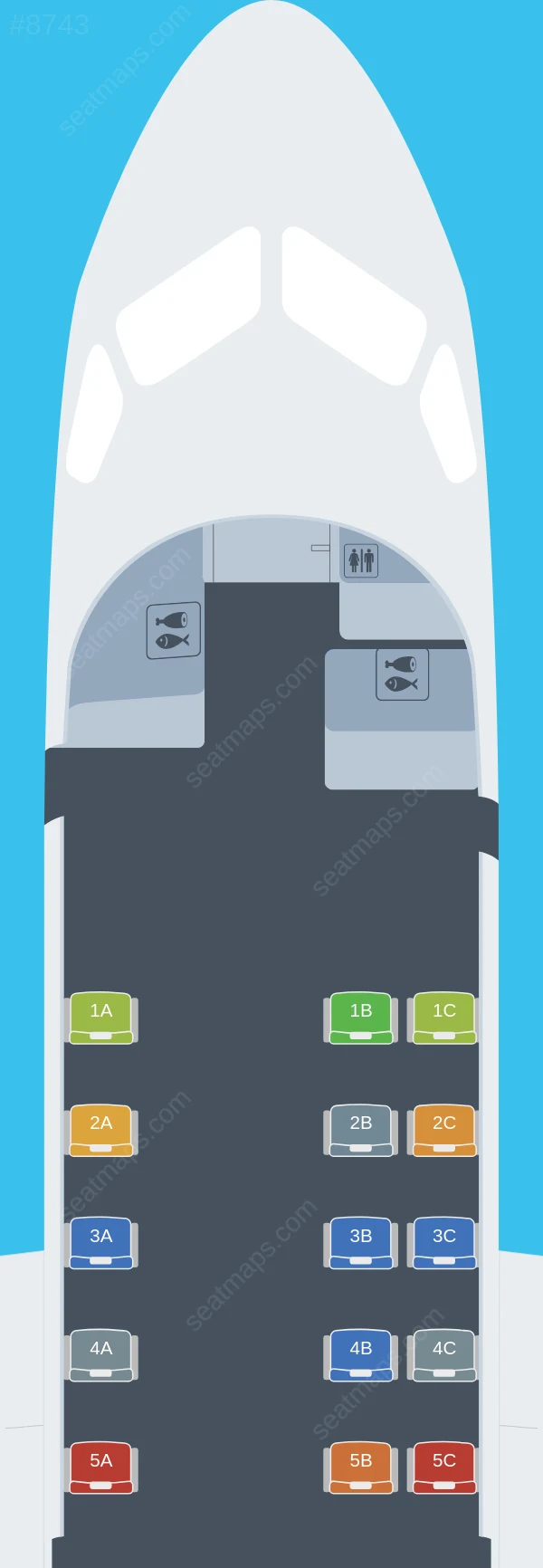 Lipican Aer Saab S340 seatmap preview