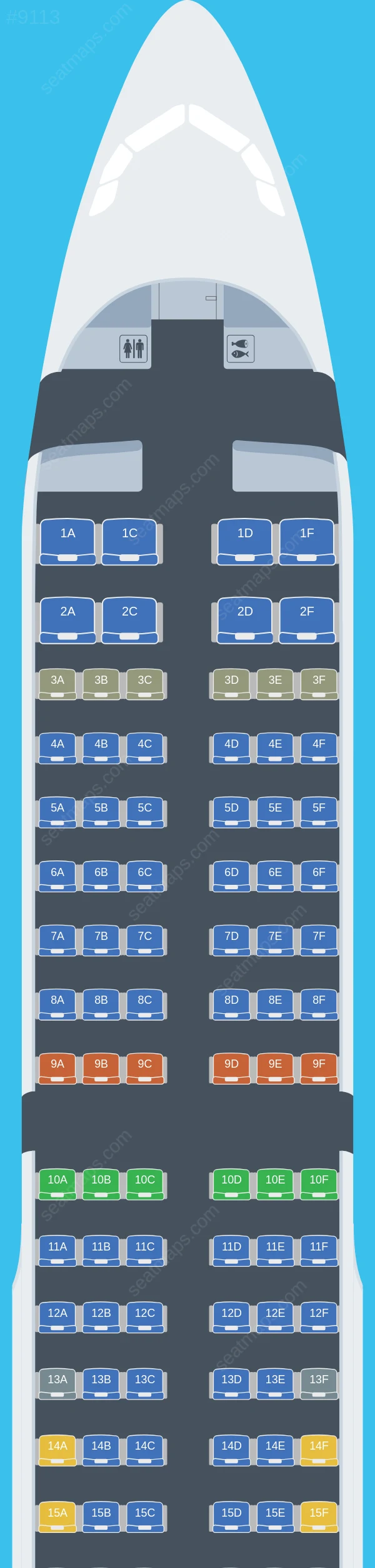 Bamboo Airways Airbus A321-200 seatmap preview