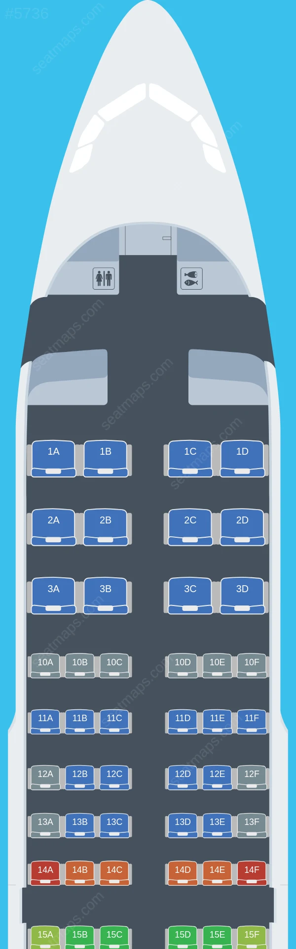 Delta Airbus A319-100 seatmap preview