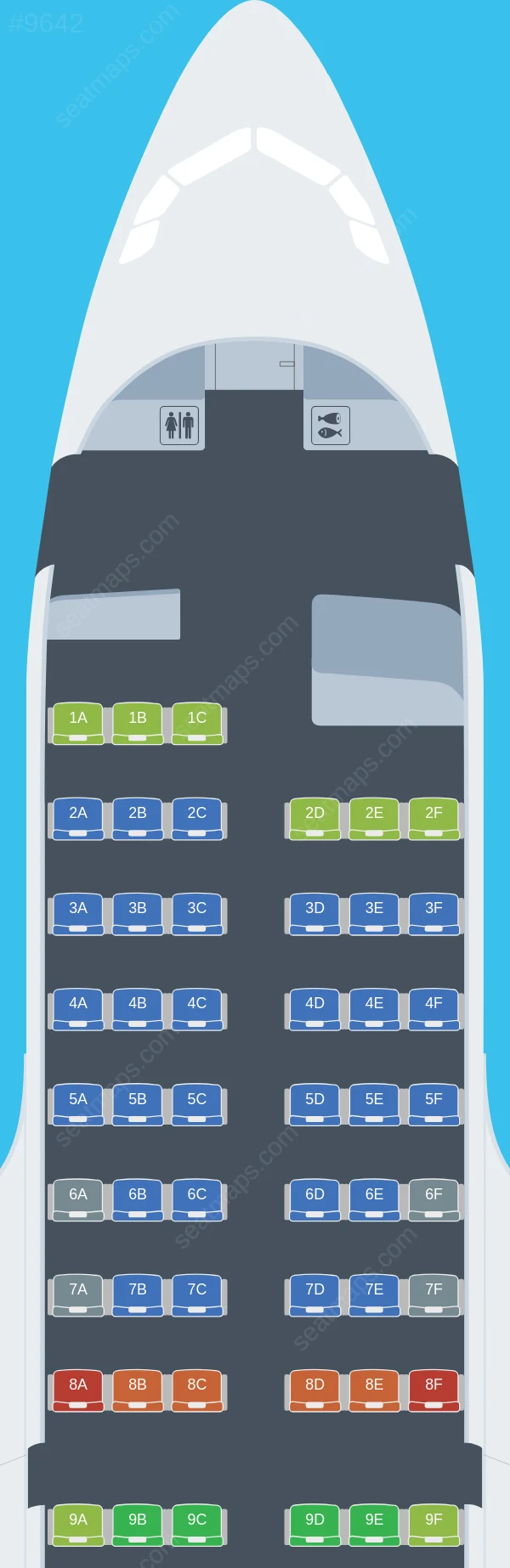 Tarom Airbus A318-100 seatmap preview