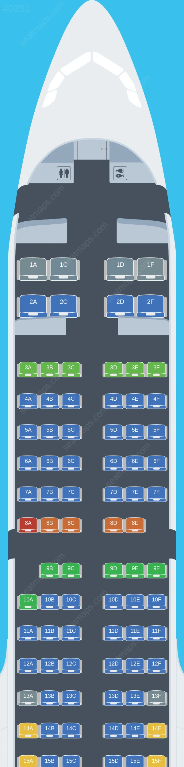 Sichuan Airlines Airbus A321neo seatmap preview