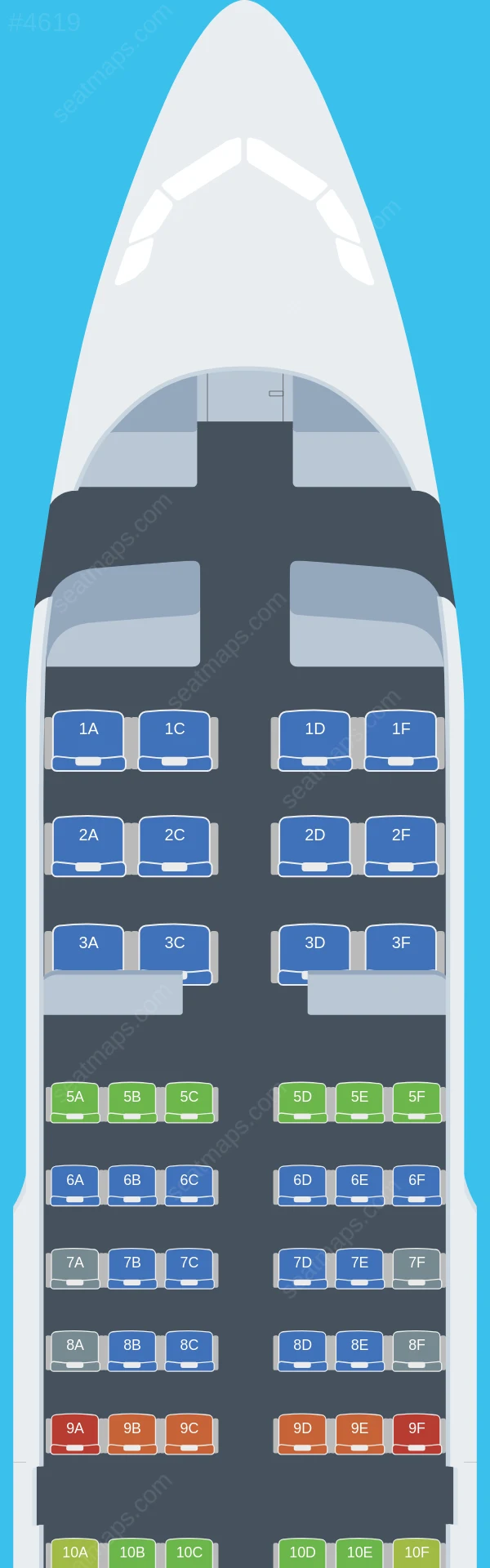 Chengdu Airlines Airbus A319-100 V.2 seatmap preview